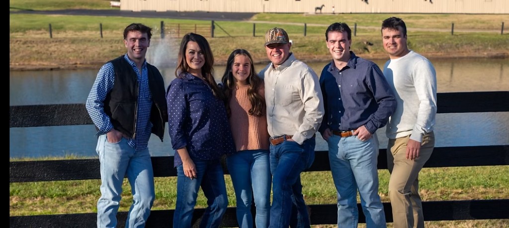 The Prewitt family at the farm in Richmond, Kentucky